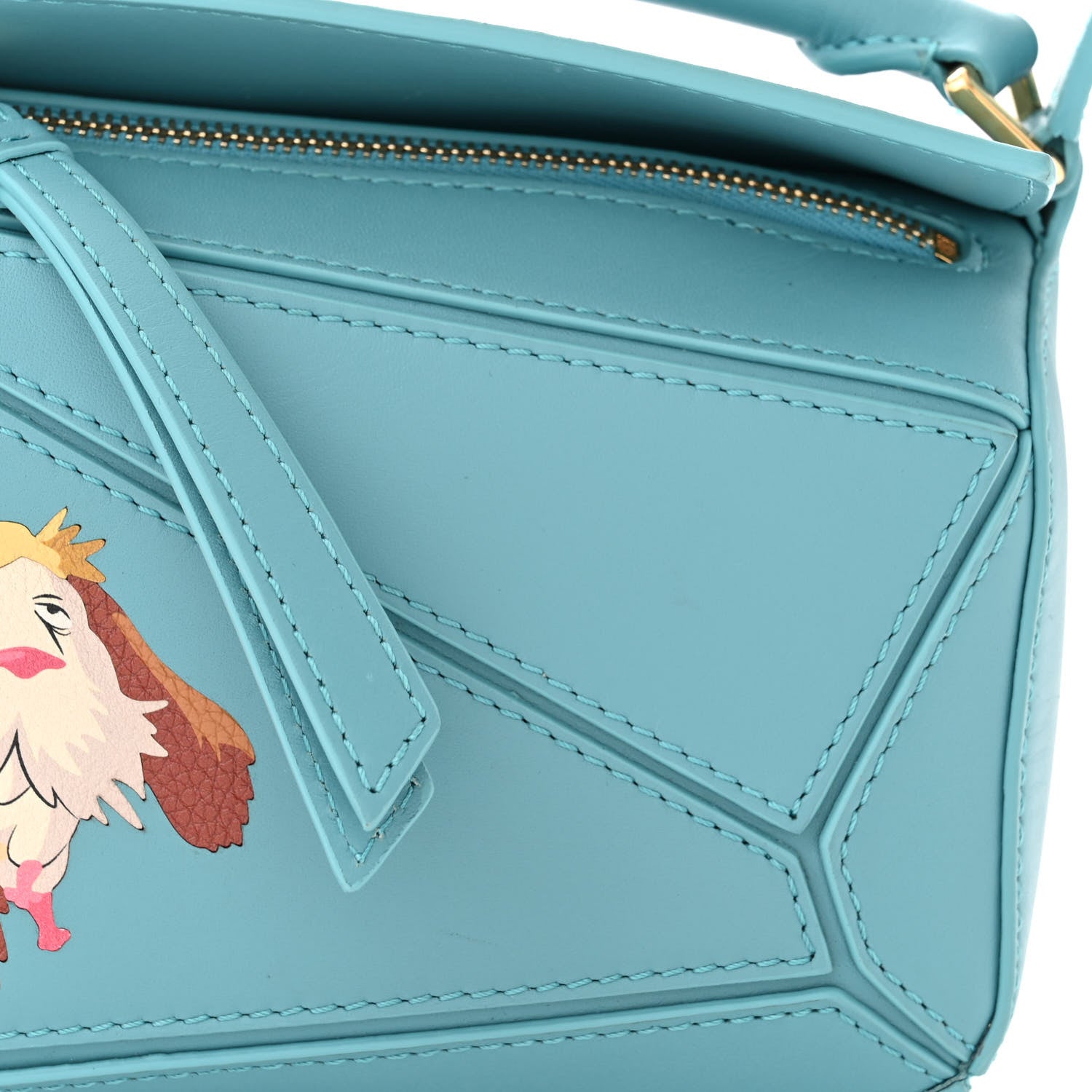 Loewe X HOWLS MOVING CASTLE Satin Calfskin Mini Heen Puzzle Bag Light Blue 8 of 11