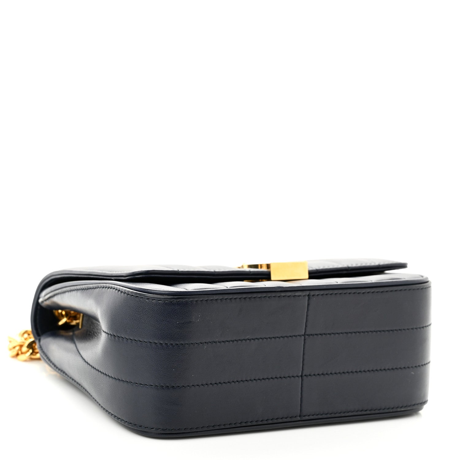 Saint Laurent Lambskin Matelasse Monogram Medium Vicky Chain Bag Blue 4 of 12
