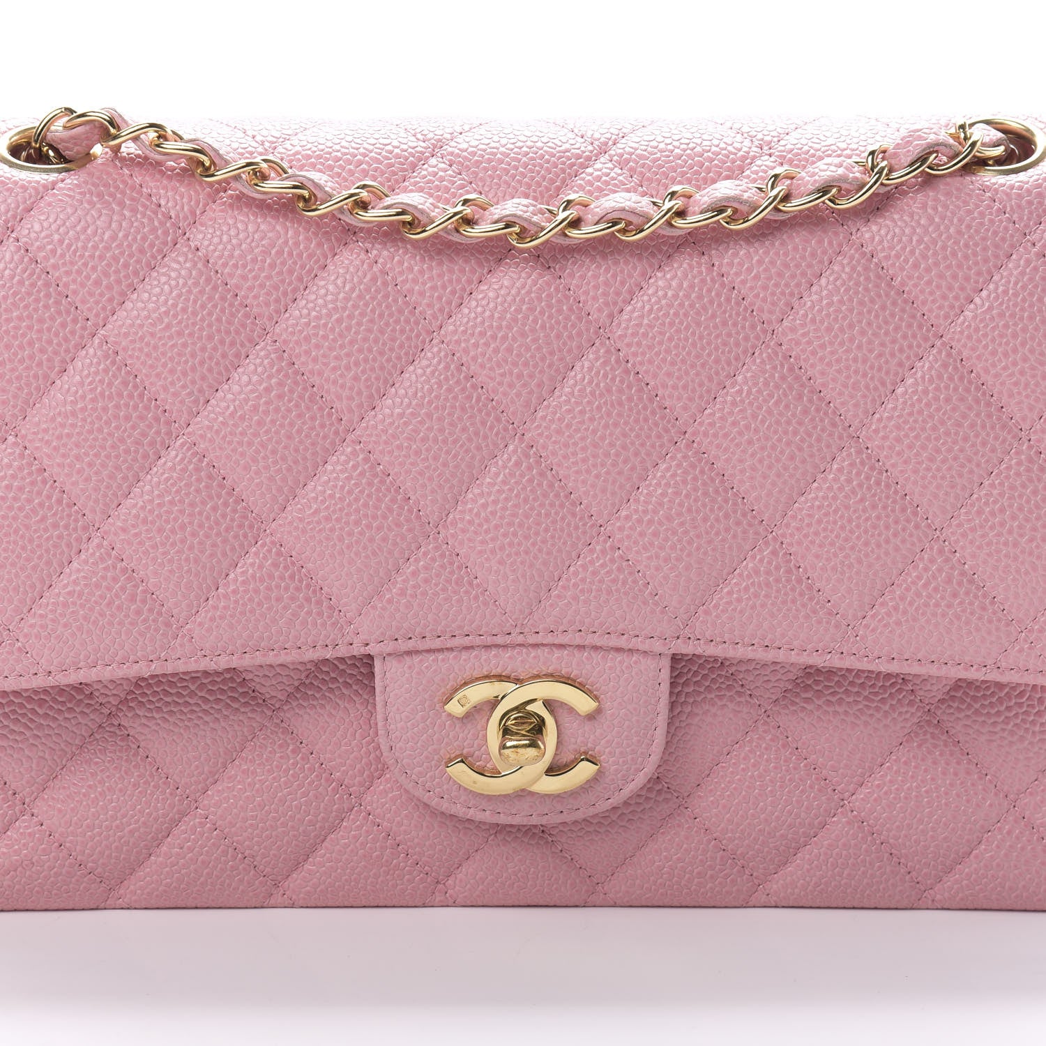 Chanel Caviar Quilted Medium Double Flap Pink 8 of 12