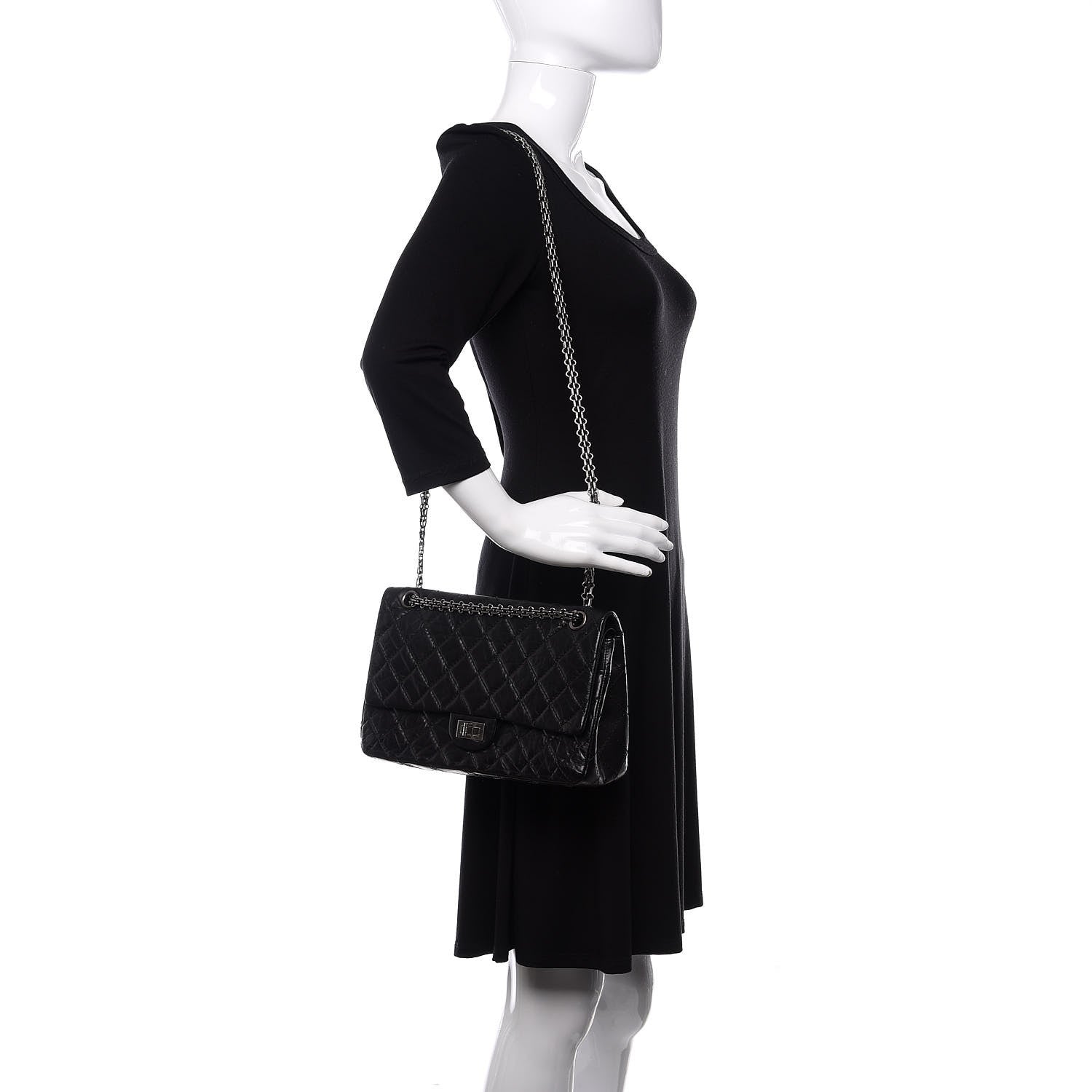 Chanel Aged Calfskin Quilted 2.55 Reissue 226 Flap Black 2 of 10