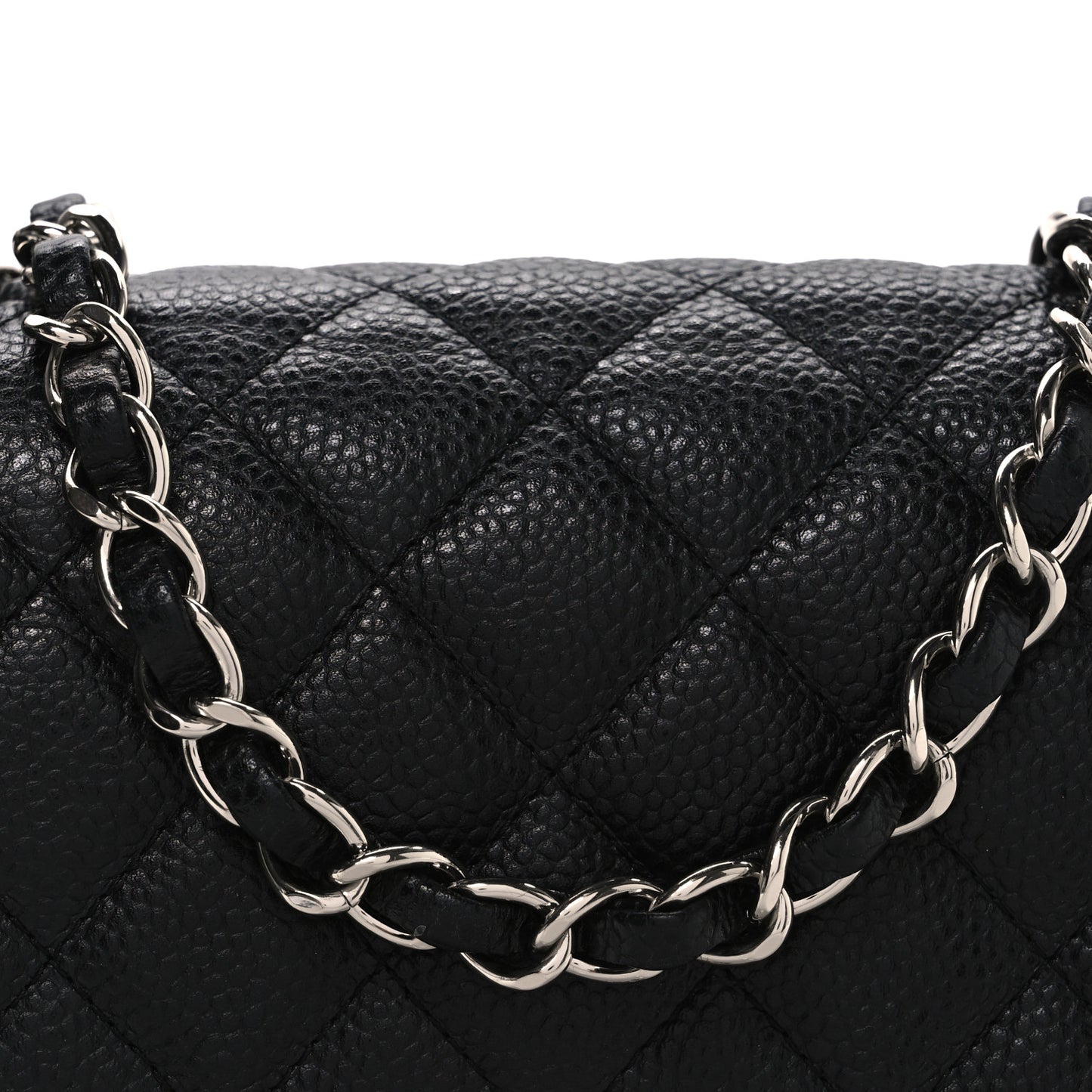 Caviar Quilted Mini Square Flap Black