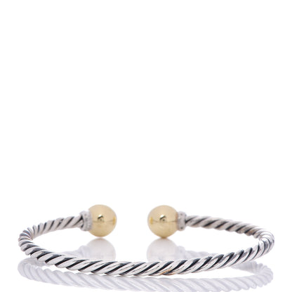 David Yurman Sterling Silver 18K Yellow Gold Diamond 9mm Solari Bead Bracelet 3 of 4