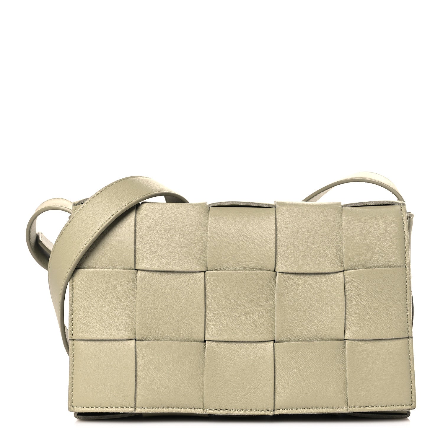 Bottega Veneta Lambskin Maxi Intrecciato Cassette Crossbody Bag Travertine 1 of 9