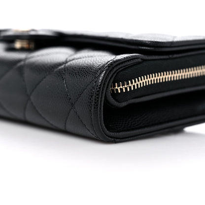 Chanel Caviar Quilted Phone Holder Wallet on Removable Chain Black 12 of 13