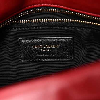 Saint Laurent Lambskin Quilted Medium Loulou Puffer Monogram Chain Satchel Opyum Red 6 of 10