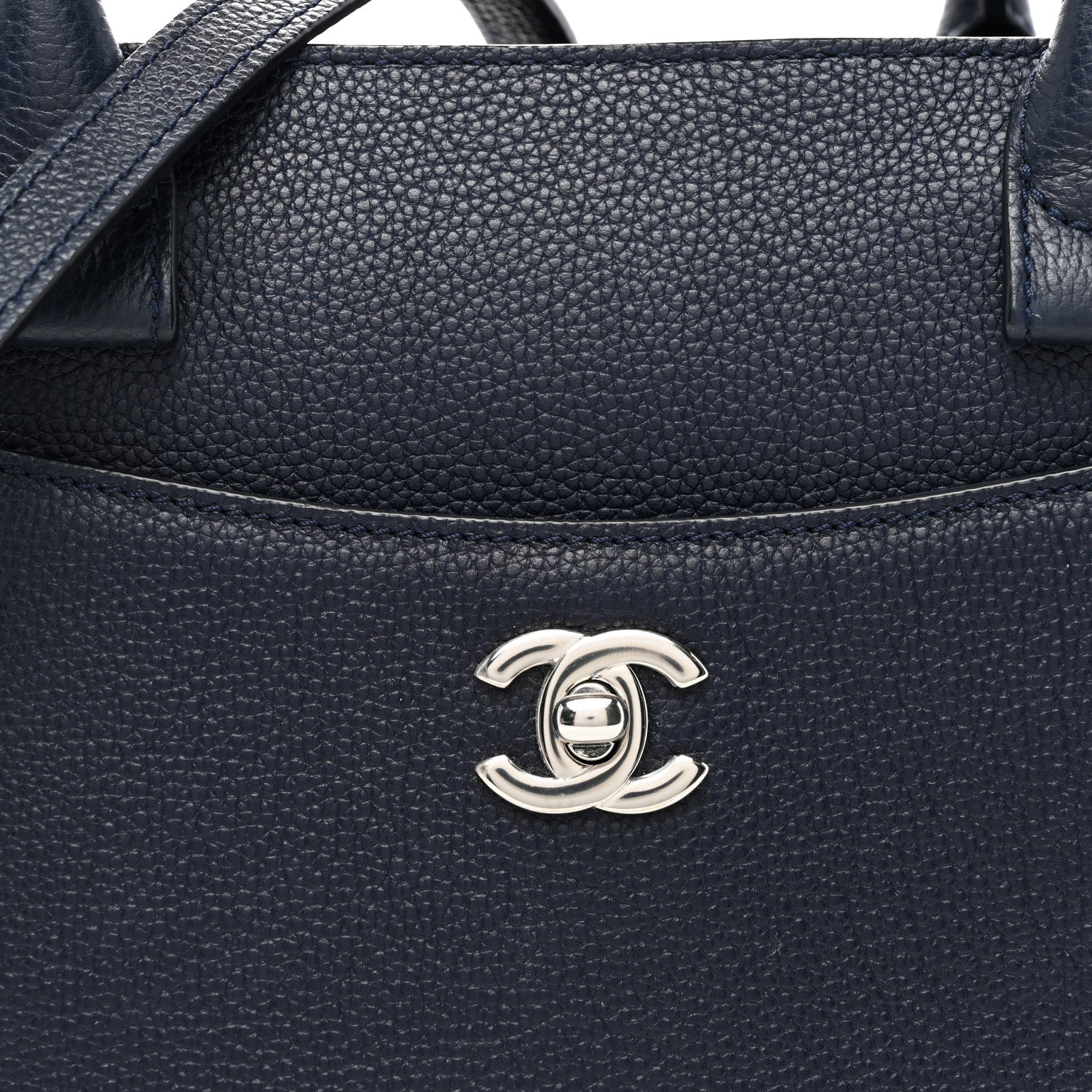 Chanel Grained Calfskin Small Neo Executive Shopper Tote Navy 9 of 12