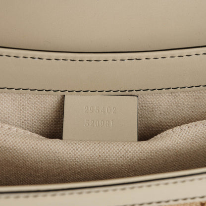 Gucci Monogram Margaux Calfskin Medium Emily Chain Shoulder Bag Beige Ebony Mystic White 7 of 7