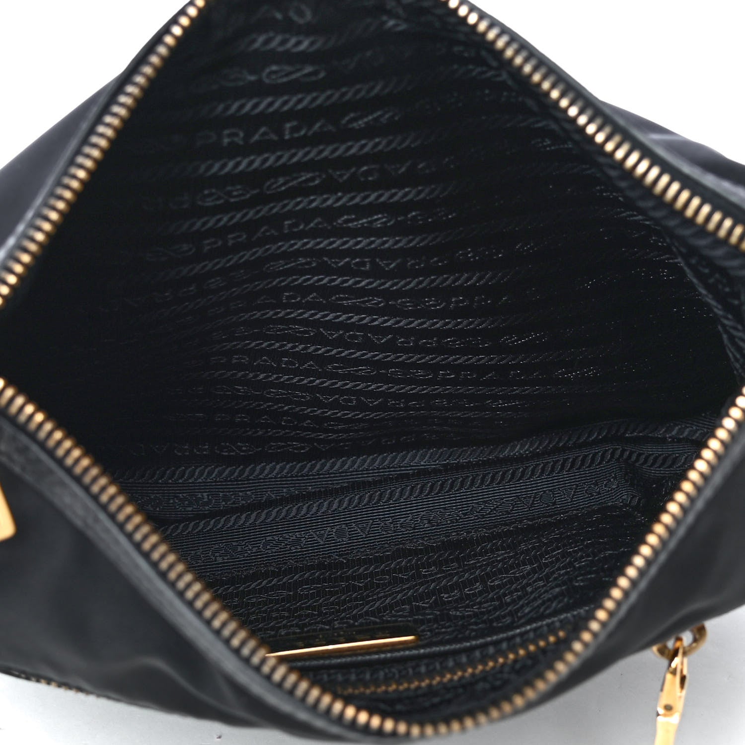 Prada Tessuto Nylon Saffiano Crossbody Bag Black 4 of 4