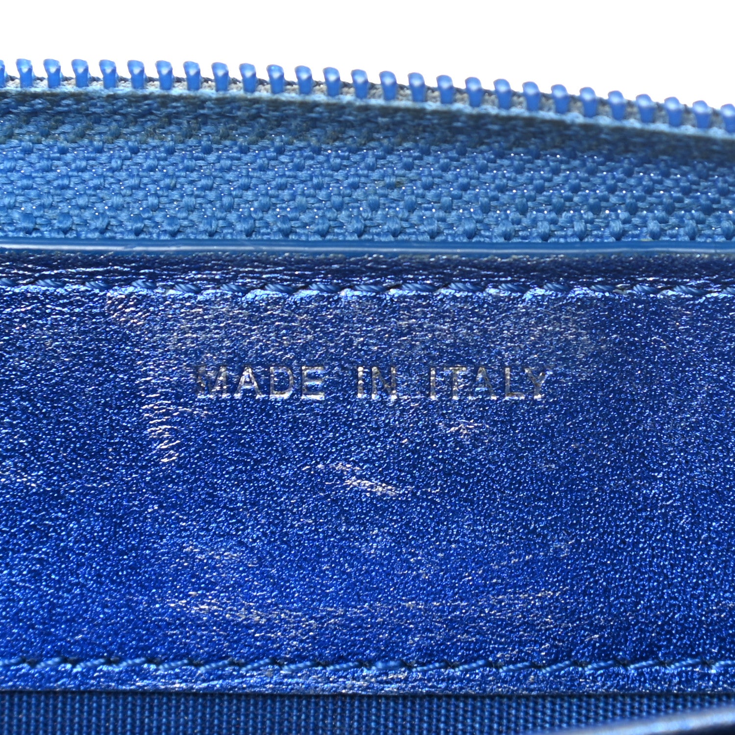 Chanel Metallic Patent Calfskin Quilted Boy L-Gusset Zip Wallet Blue 7 of 10