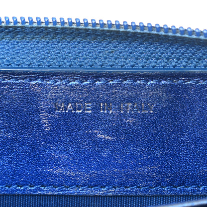 Chanel Metallic Patent Calfskin Quilted Boy L-Gusset Zip Wallet Blue 7 of 10