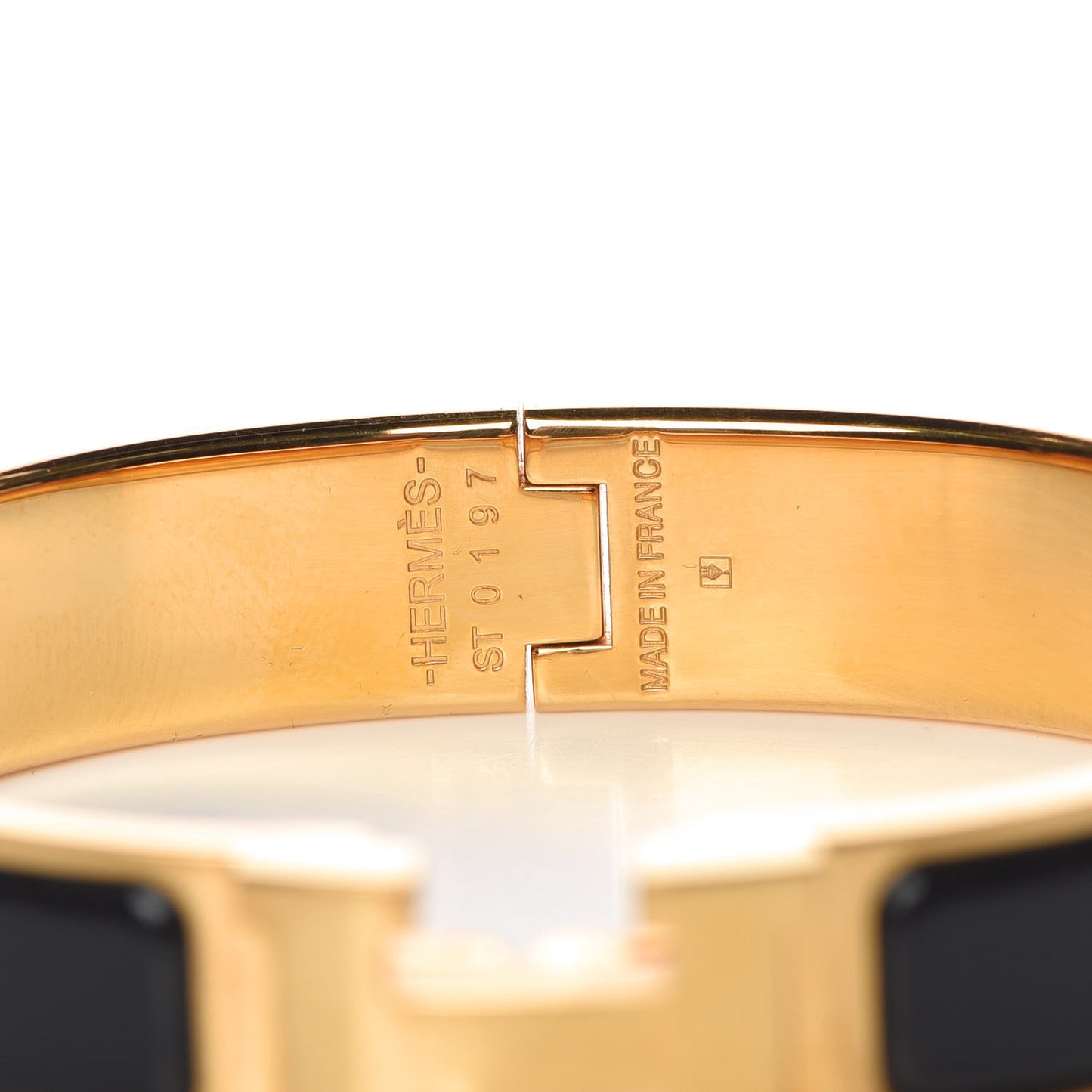Enamel Narrow Clic Clac H Bracelet PM Black