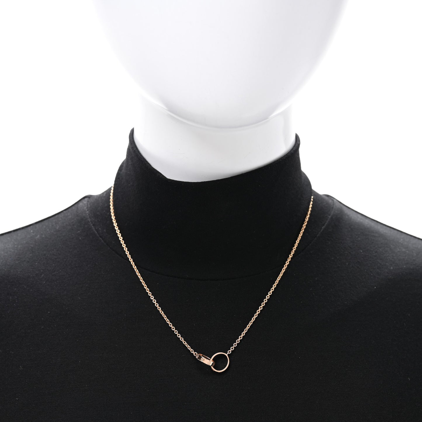 18K Pink Gold Interlocking LOVE Necklace