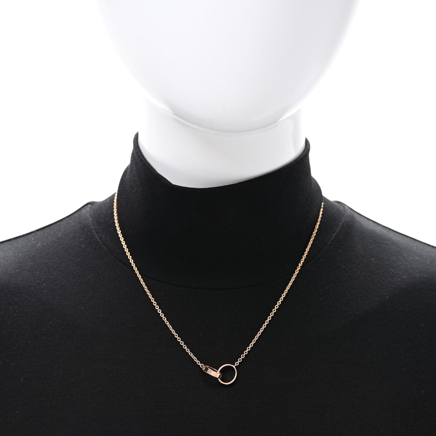 Cartier 18K Pink Gold Interlocking LOVE Necklace 2 of 4