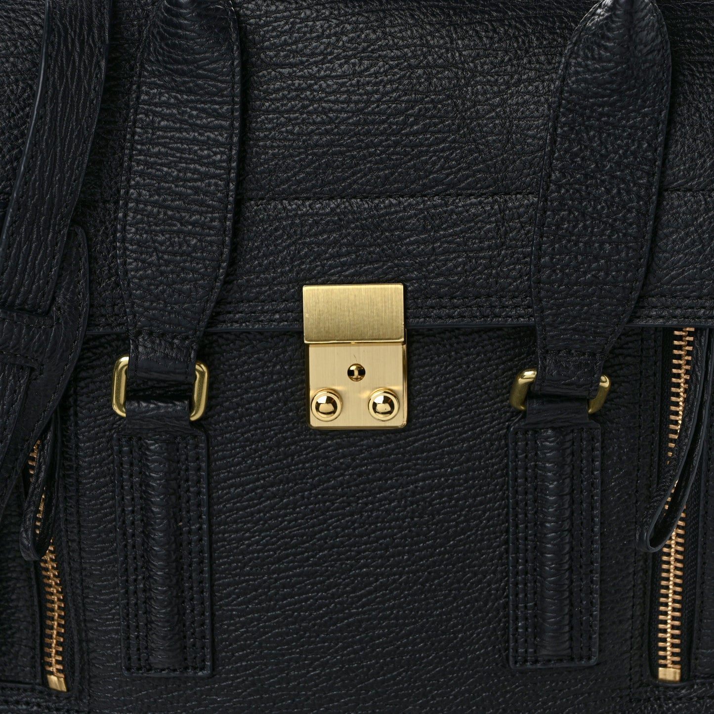 Textured Calfskin Medium Pashli Satchel Black