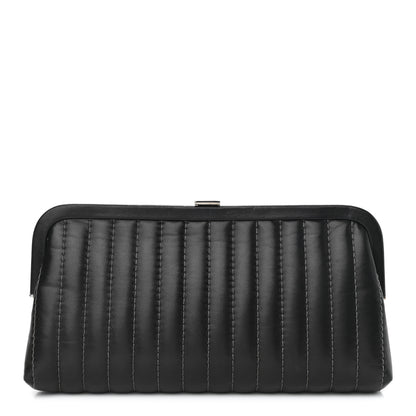 Chanel Lambskin Vertical Quilted Mademoiselle Clutch Black 1 of 8
