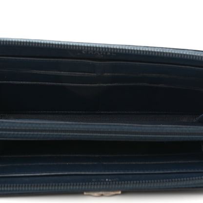 Chanel Lambskin Quilted Boy Zip Around Wallet Navy 5 of 9