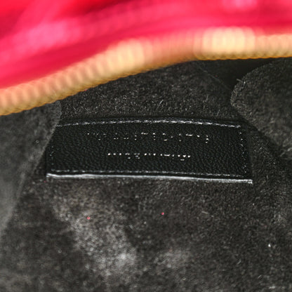 Saint Laurent Metallic Calfskin Matelasse Chevron Monogram Small Love Heart Chain Bag Red 7 of 14