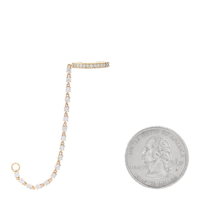 Anita Ko 18K Yellow Gold Diamond Single Row Ear Cuff Chain Earring 2 of 3