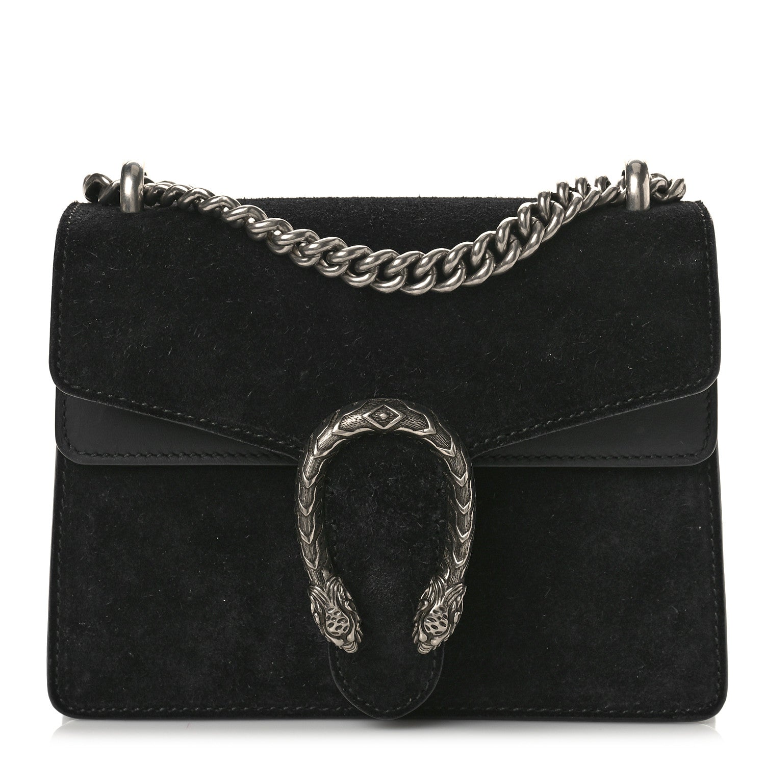 Gucci Suede Mini Dionysus Shoulder Bag Black 1 of 11