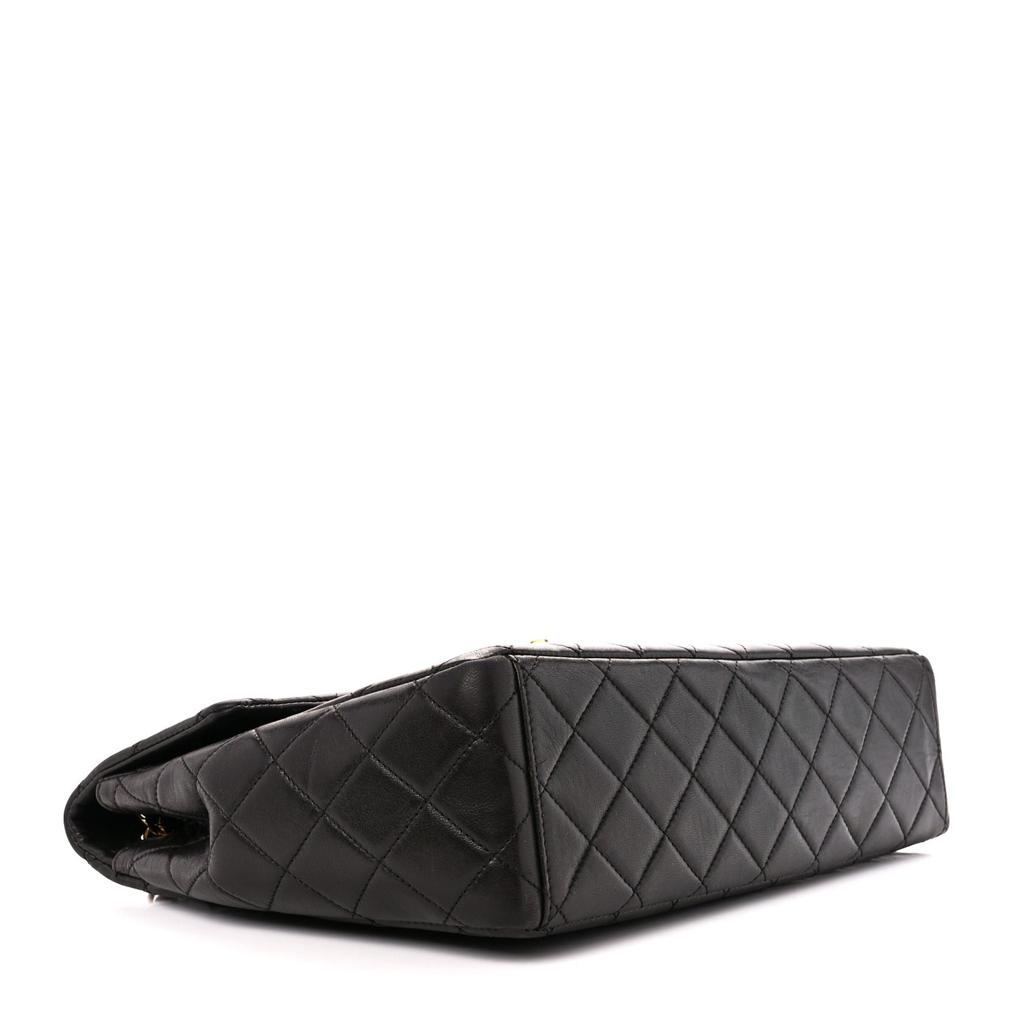 Lambskin Quilted XL Jumbo Single Flap Black