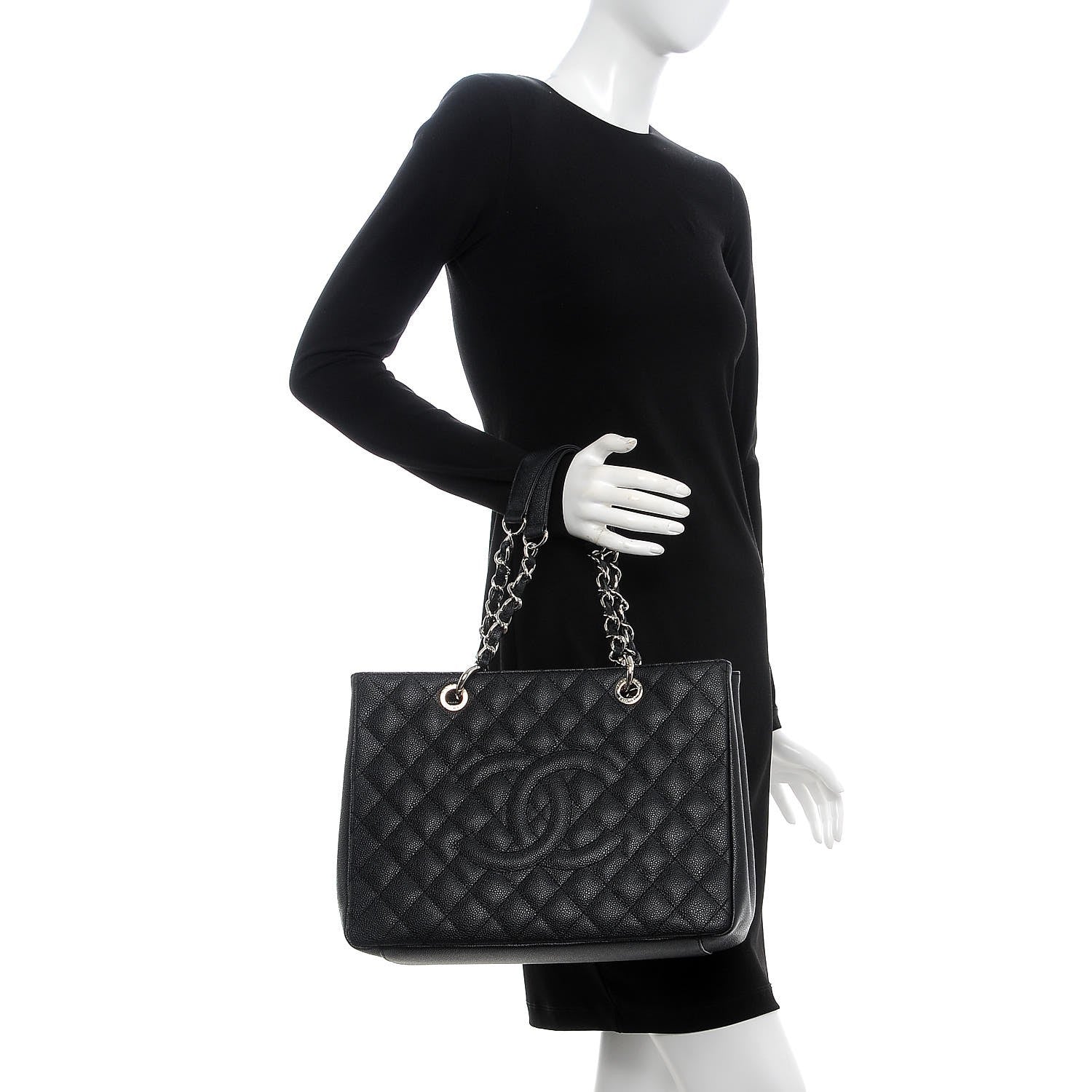 Chanel Caviar Quilted Grand Shopping Tote GST Black 2 of 8