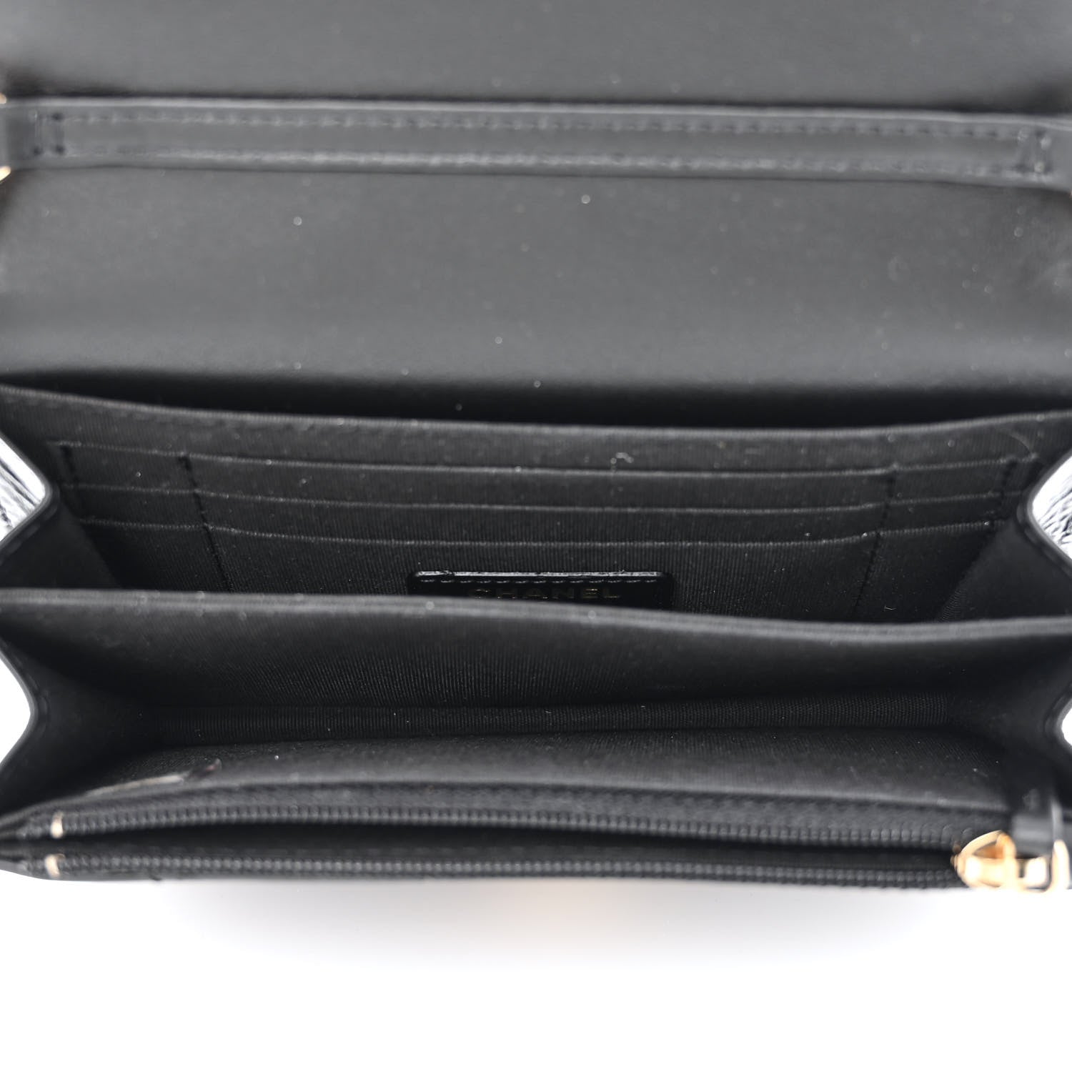 Chanel Calfskin Quilted Mini Maxi Pearls Wallet On Chain WOC Black 5 of 11