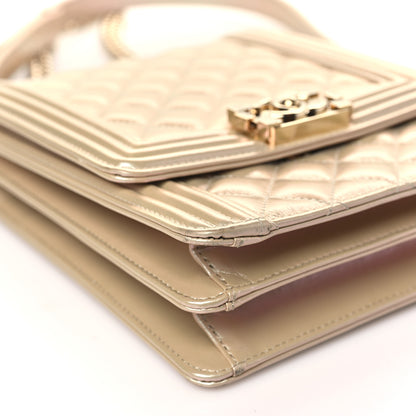 Chanel Iridescent Calfskin Quilted North South Boy Flap Beige 9 of 10
