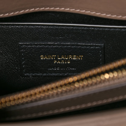 Saint Laurent Calfskin Y Quilted Monogram Small Loulou Chain Satchel Taupe 6 of 9