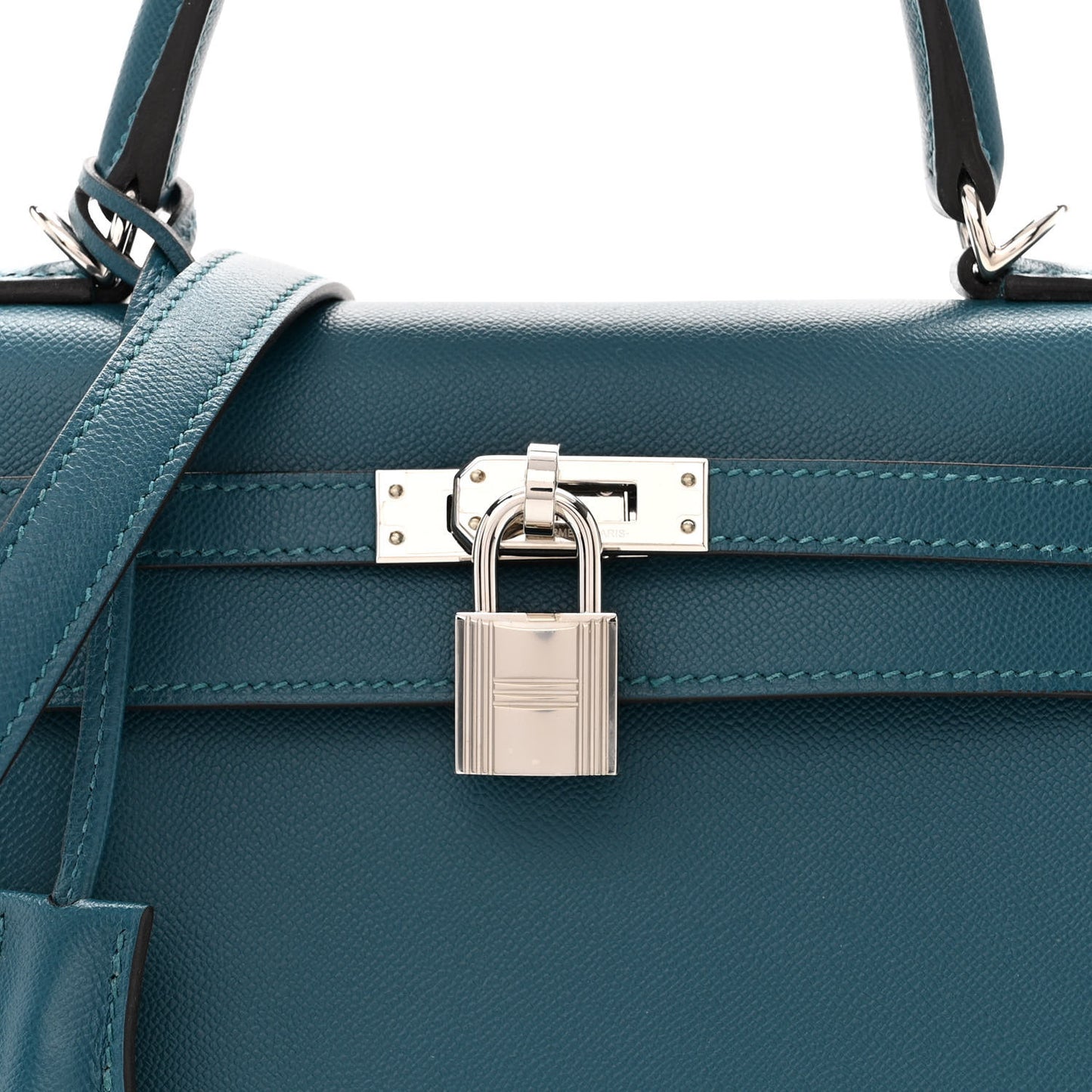 Madame Calfskin Verso Kelly Sellier 25 Vert Bosphore Sienne