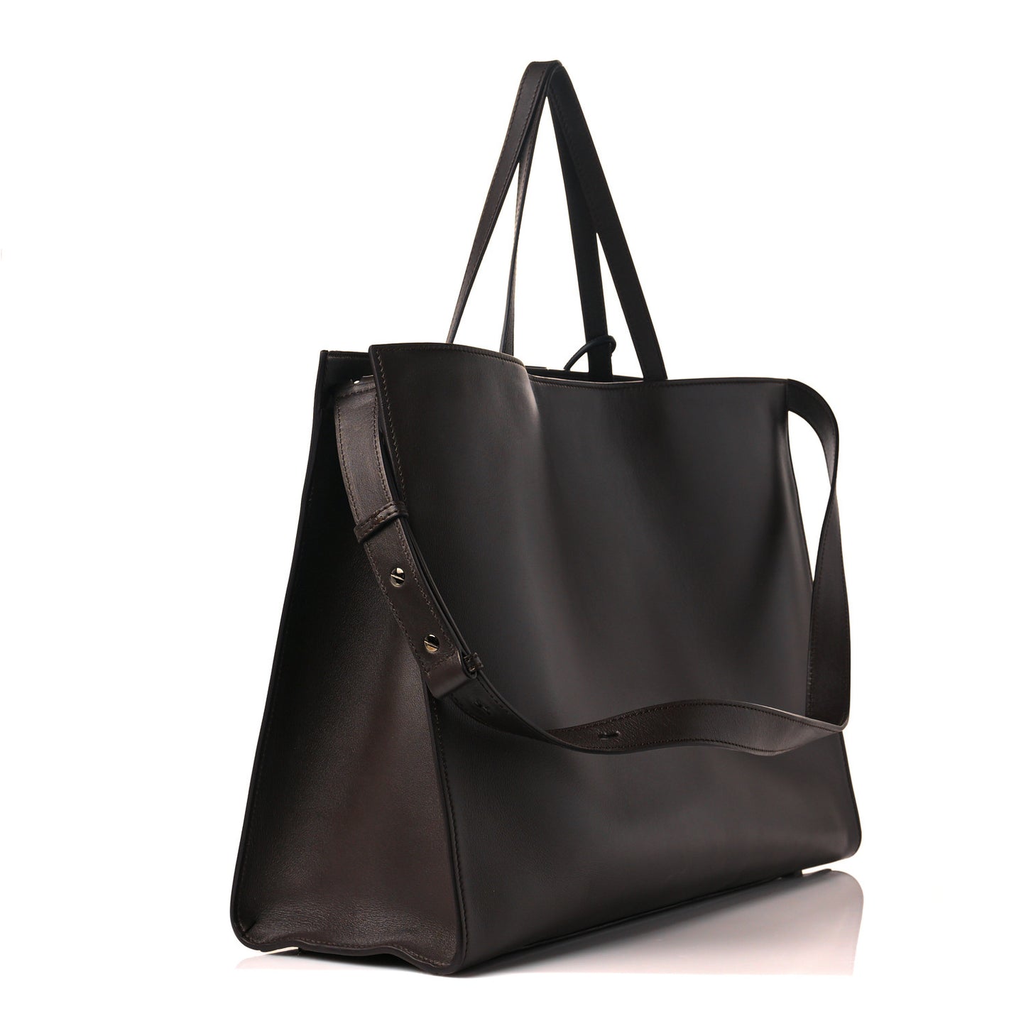 Calfskin Natalia Tote Dark Brown