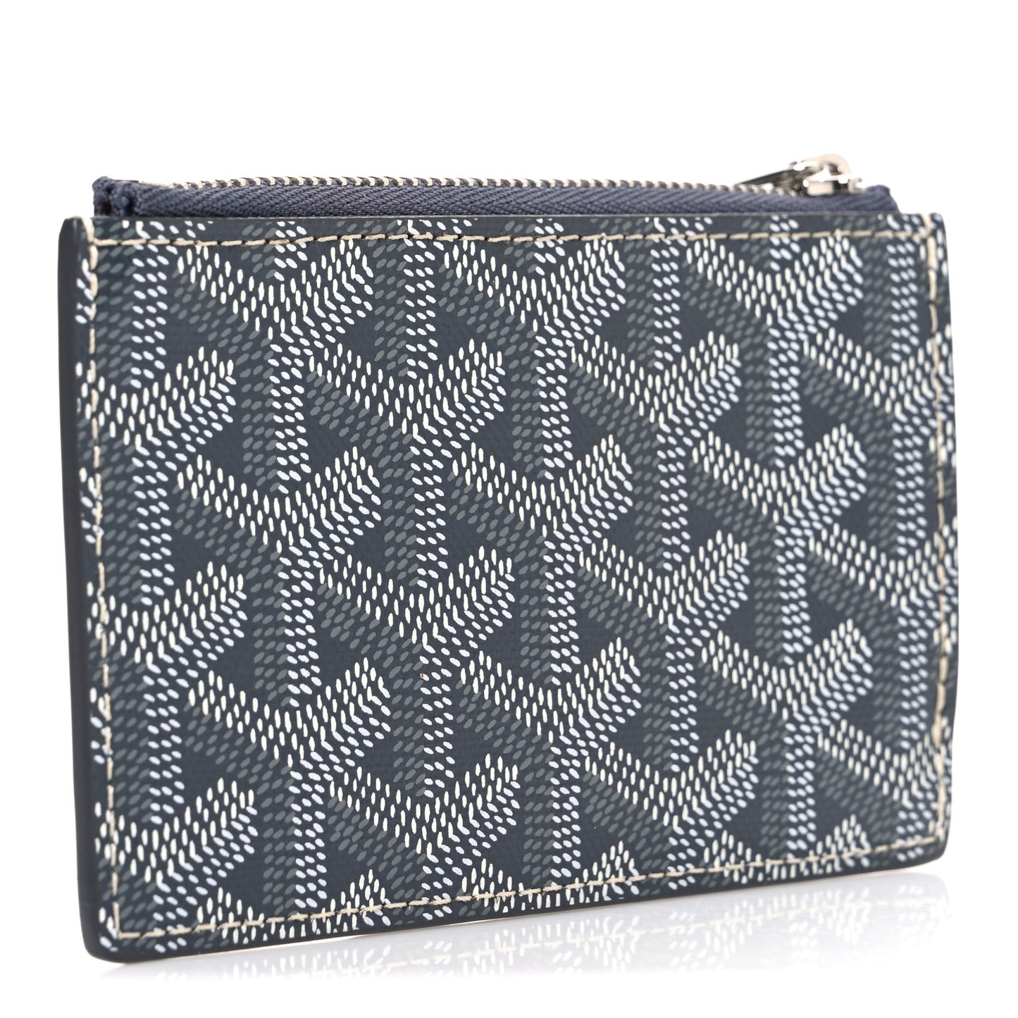 Goyardine Bourbon Zipped Card Holder Grey