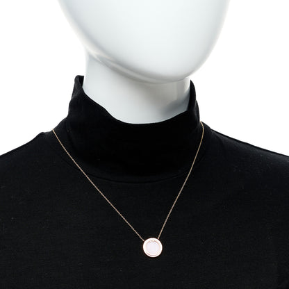 Tiffany 18K Rose Gold Diamond Pink Opal T Circle Pendant Necklace 2 of 6