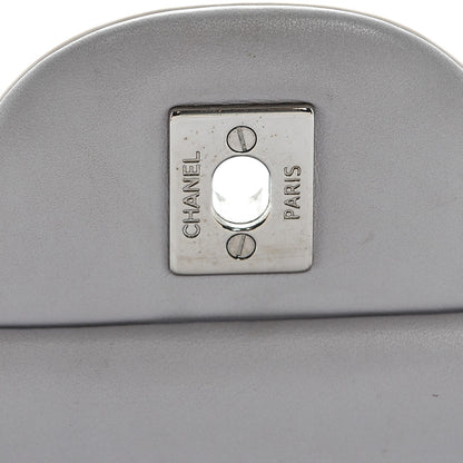 Chanel Patent Quilted Jumbo Double Flap Light Grey 7 of 9