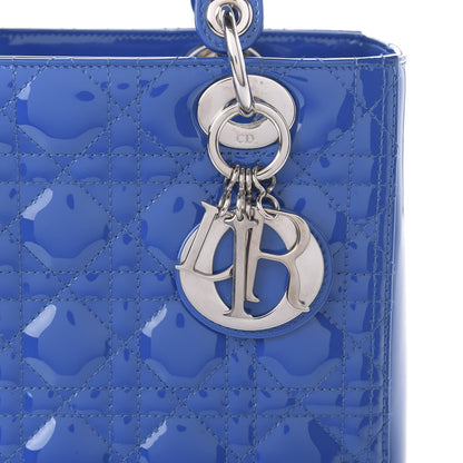 Christian Dior Patent Cannage Medium Lady Dior Blue 9 of 9
