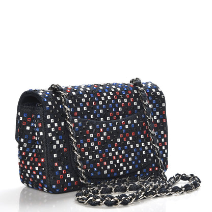 Chanel Denim Crystal Strass Mini Flap Bag Blue 3 of 7