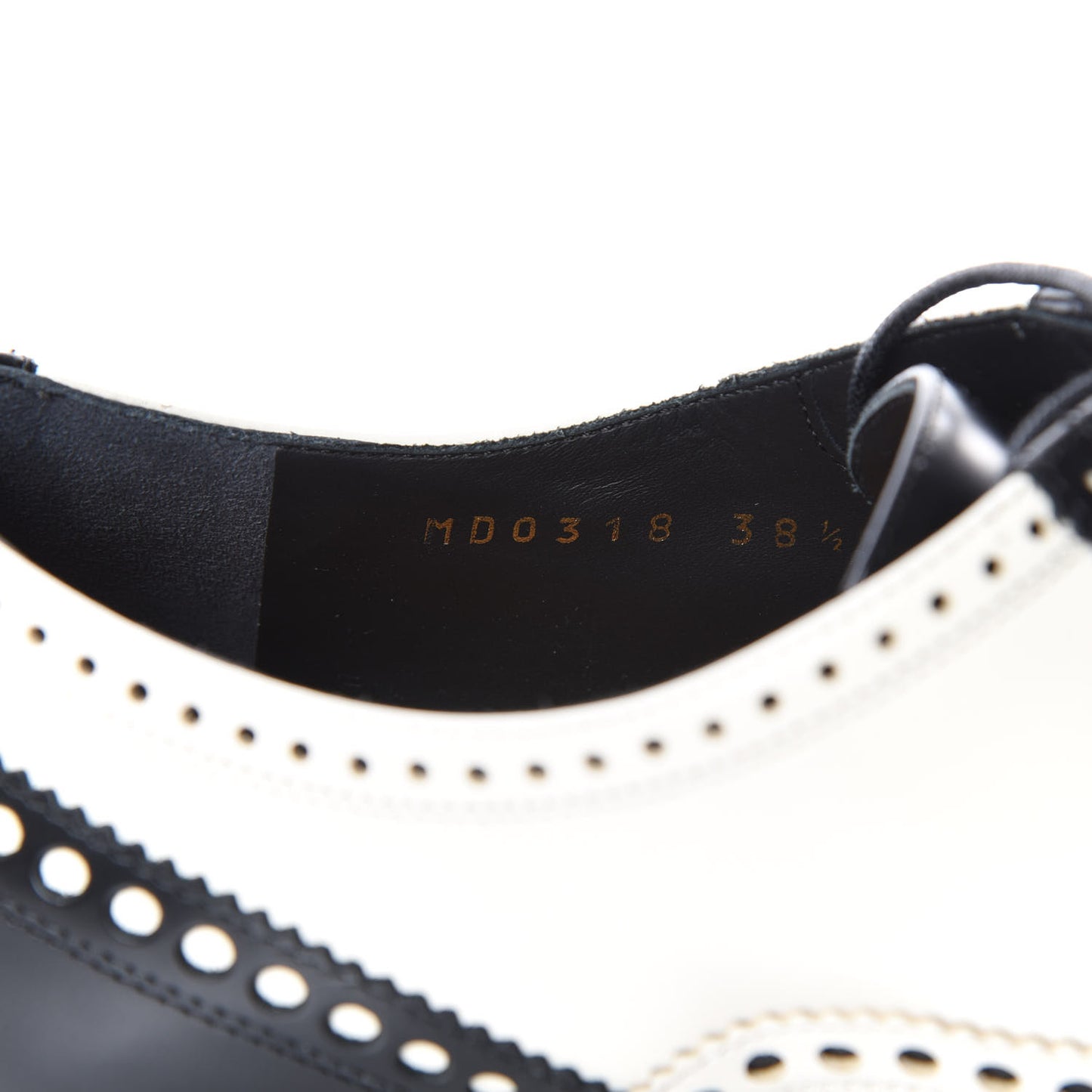 Calfskin Diorunit Oxford Flats 38.5 Black White