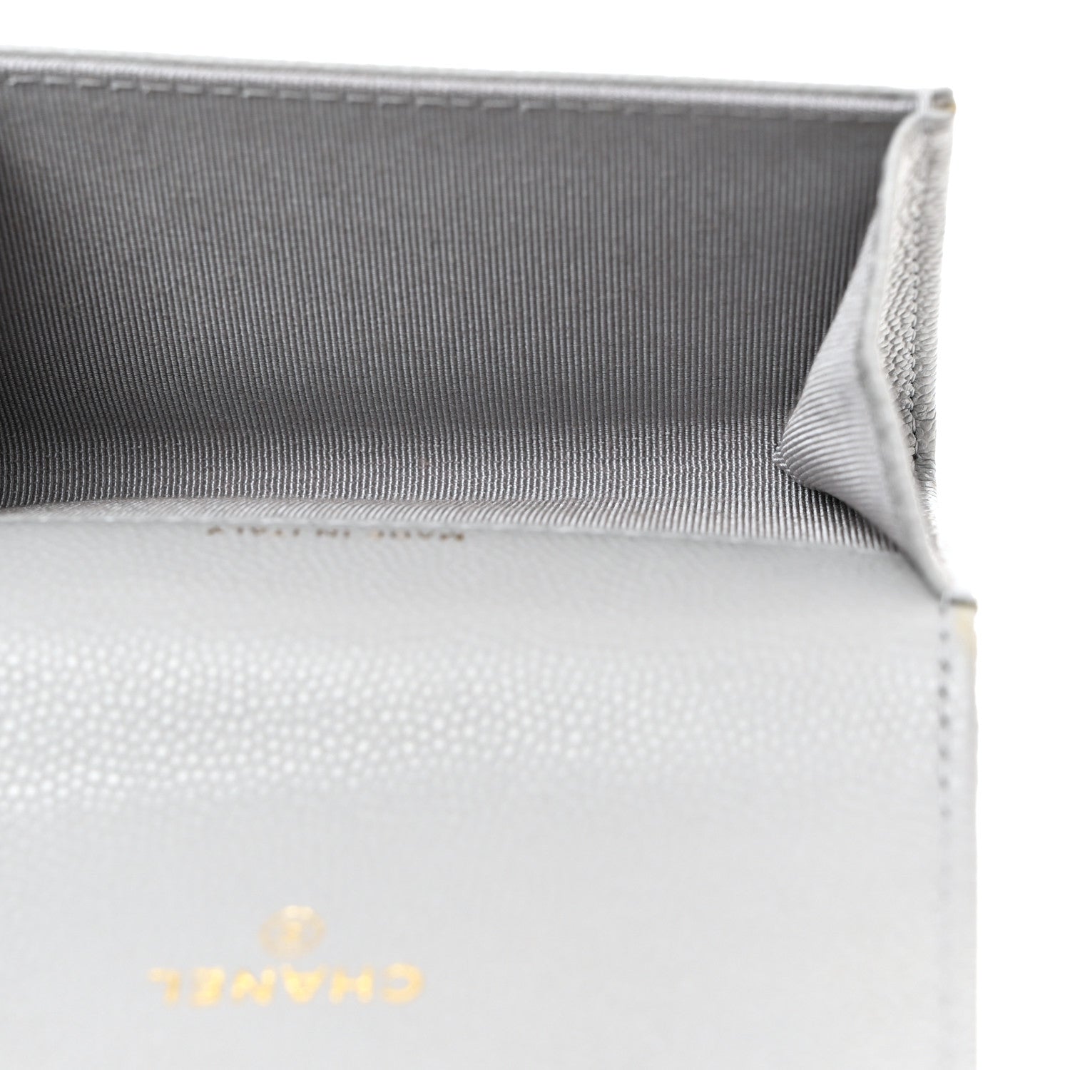Chanel Caviar Quilted Flap Card Holder Wallet Dark Grey 5 of 9