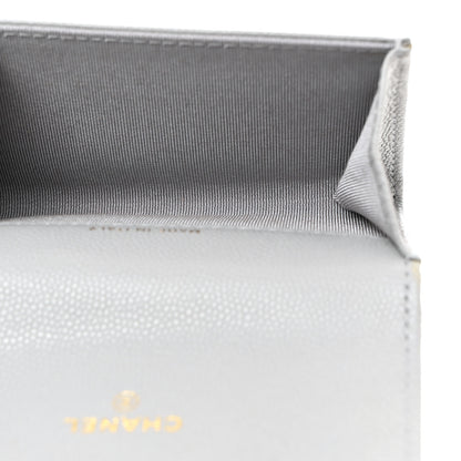 Chanel Caviar Quilted Flap Card Holder Wallet Dark Grey 5 of 9