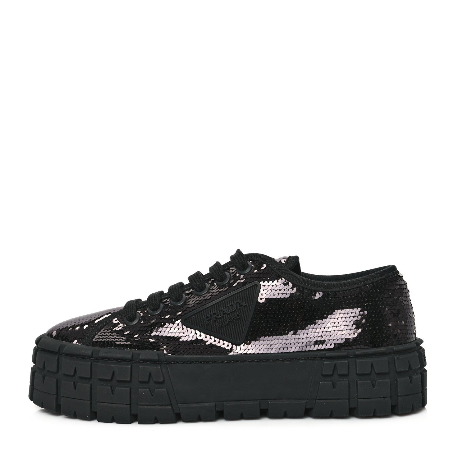 Paillettes Triangle Logo Double Wheel 50mm Sneakers 39 Black