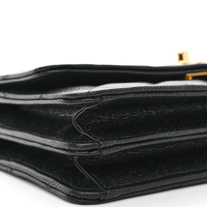 Chanel Shiny Caviar Quilted Flap Charm Wallet On Chain WOC Black 10 of 12