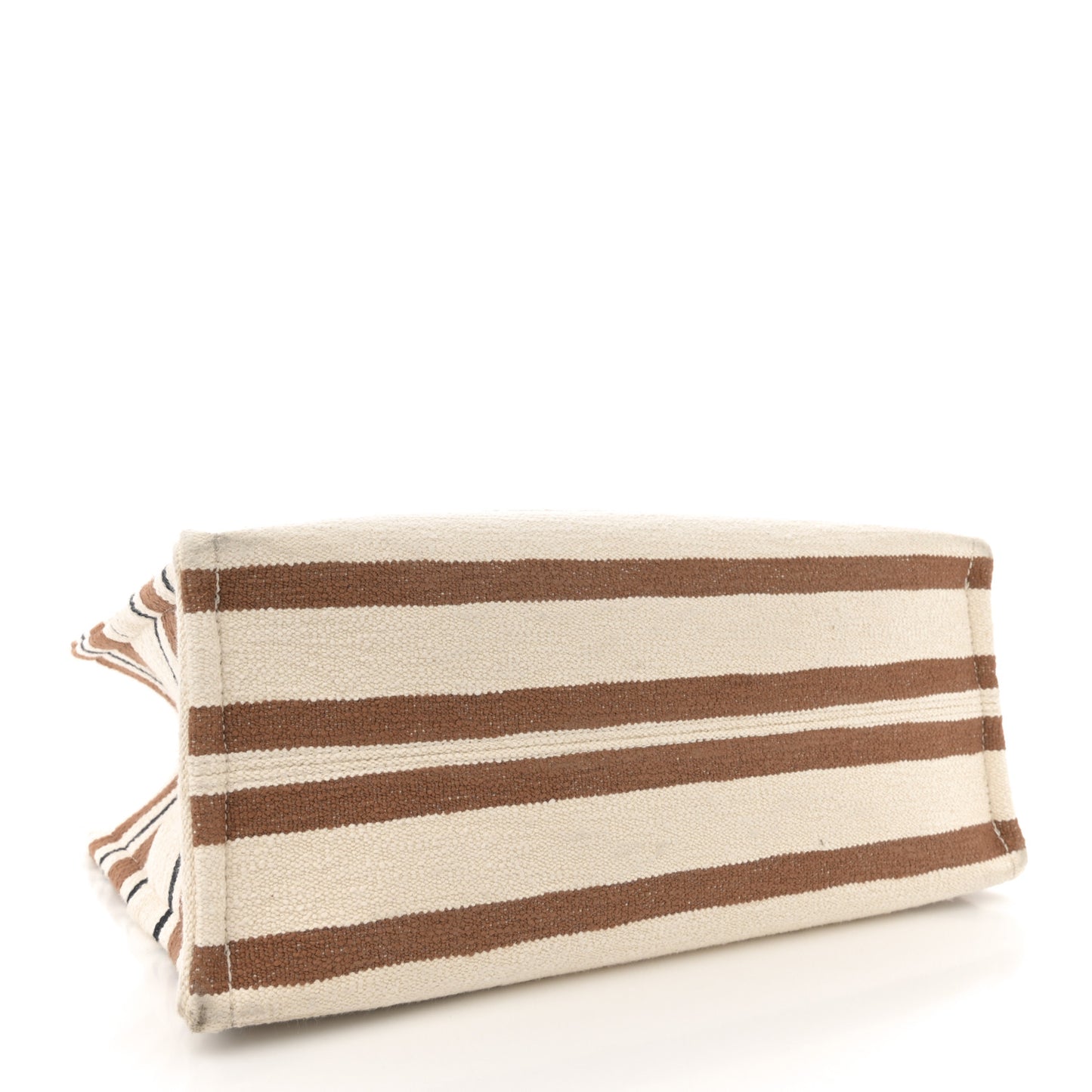 Jacquard Striped Large Cabas Thais White Brown