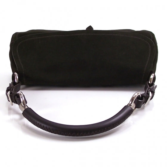 Prada Suede Flap Tote Army 5 of 9