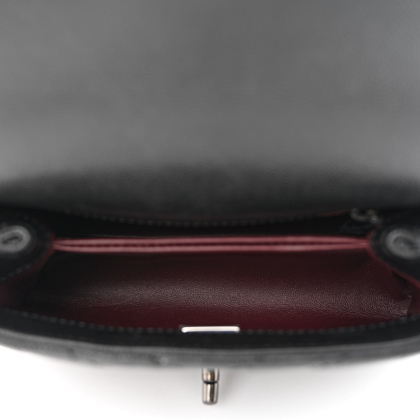Caviar Chevron Quilted Extra Mini Coco Handle Flap So Black