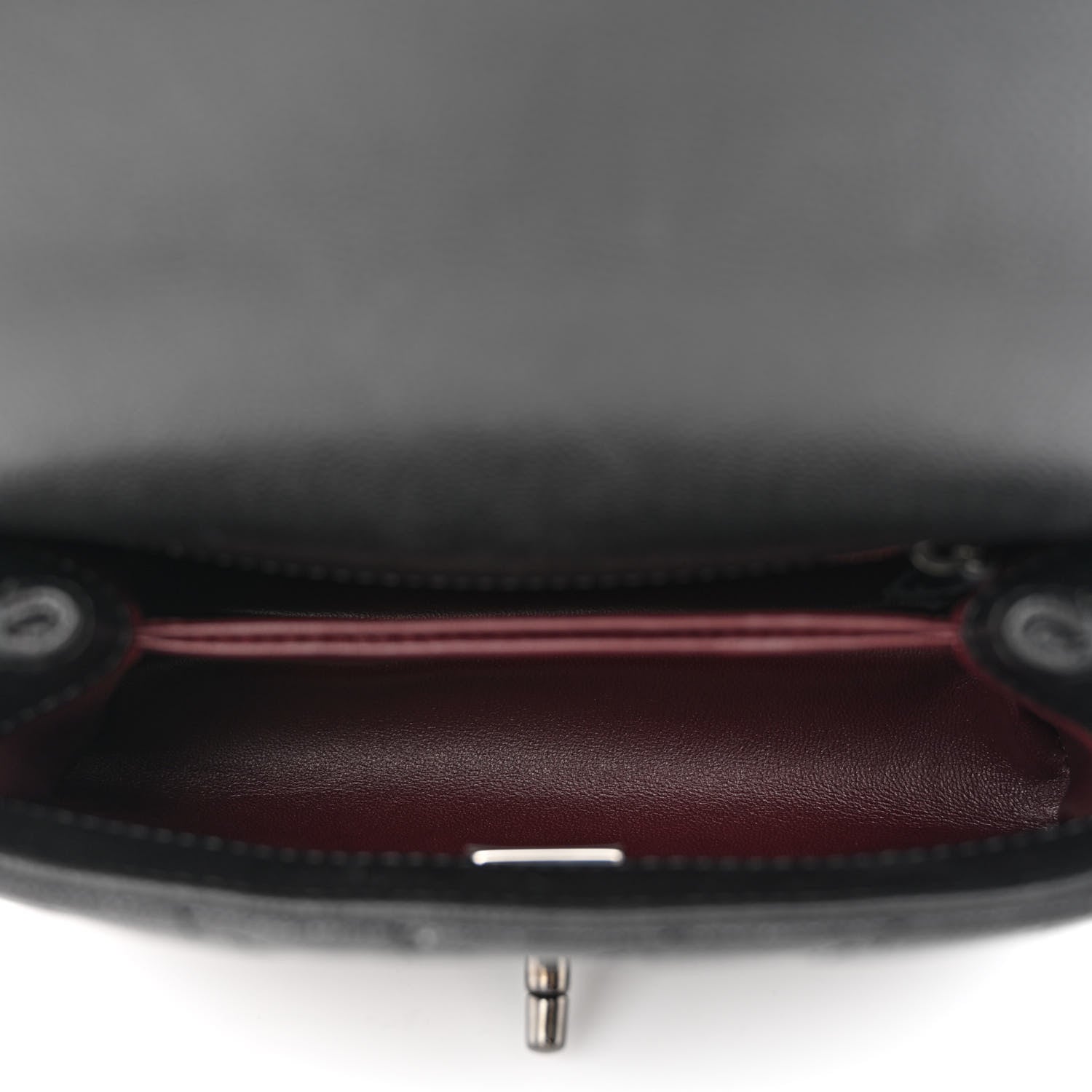 Chanel Caviar Chevron Quilted Extra Mini Coco Handle Flap So Black 5 of 10