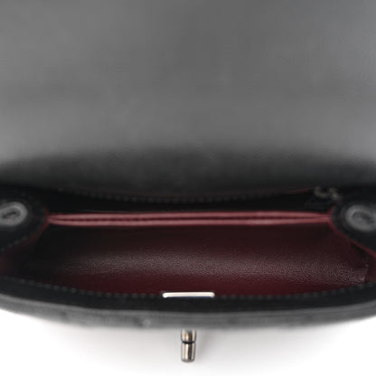 Chanel Caviar Chevron Quilted Extra Mini Coco Handle Flap So Black 5 of 10