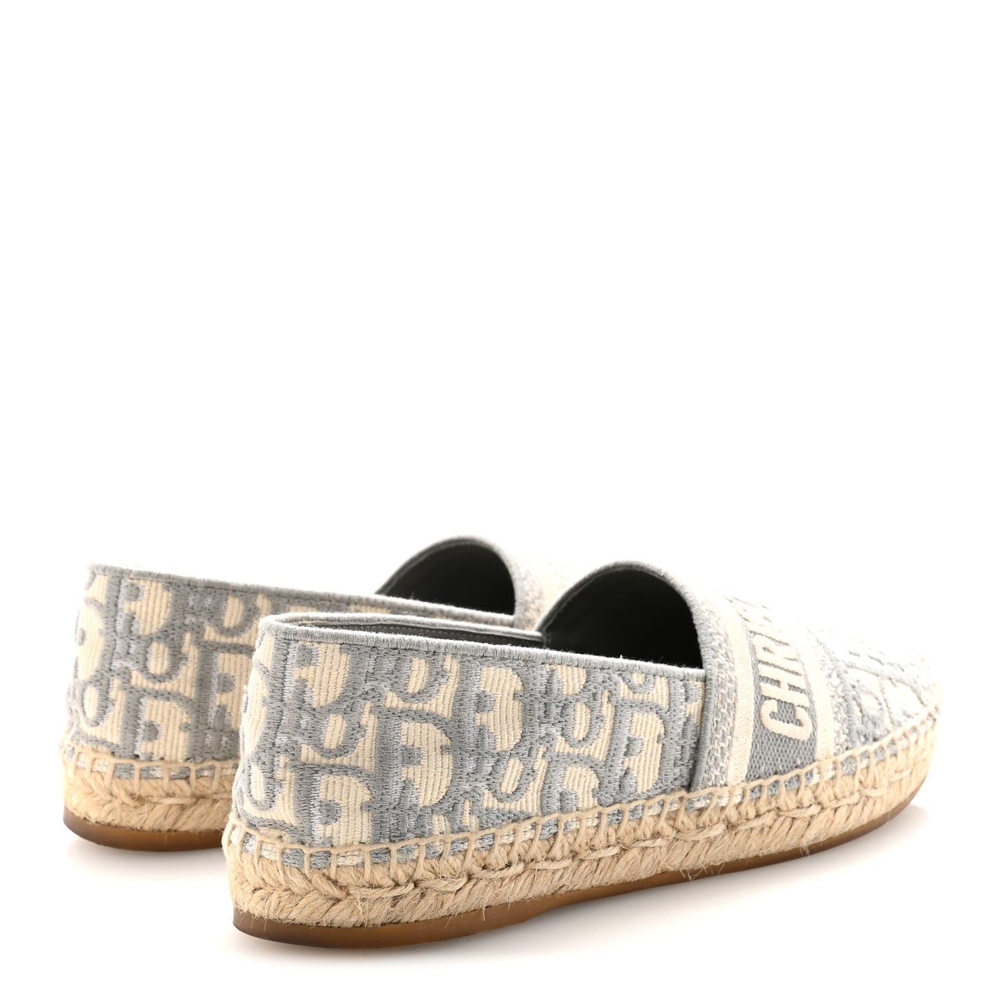 Oblique Embroidered Granville 15mm Espadrilles 35.5 Grey Stone