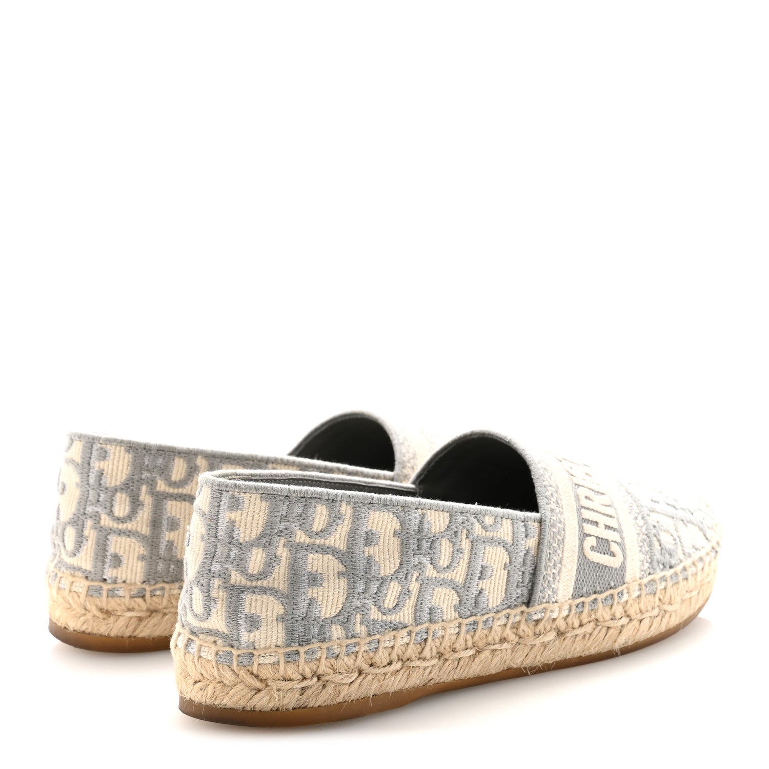 Christian Dior Oblique Embroidered Granville 15mm Espadrilles 35.5 Grey Stone 5 of 10