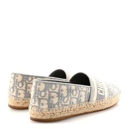 Christian Dior Oblique Embroidered Granville 15mm Espadrilles 35.5 Grey Stone 5 of 10