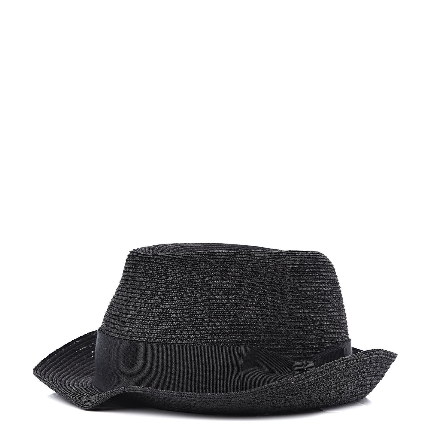 Straw CC Fedora Hat M Black