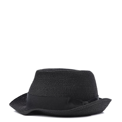 Chanel Straw CC Fedora Hat M Black 1 of 5